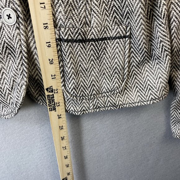 Aeropostale Eighty-Seven Blazer Womens L Espresso Cream Chevron Pattern Academia - Picture 4 of 13